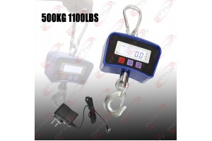 Digital Crane Hanging Scale 500KG 1100LBS Heavy Duty Industrial w/LED Display 